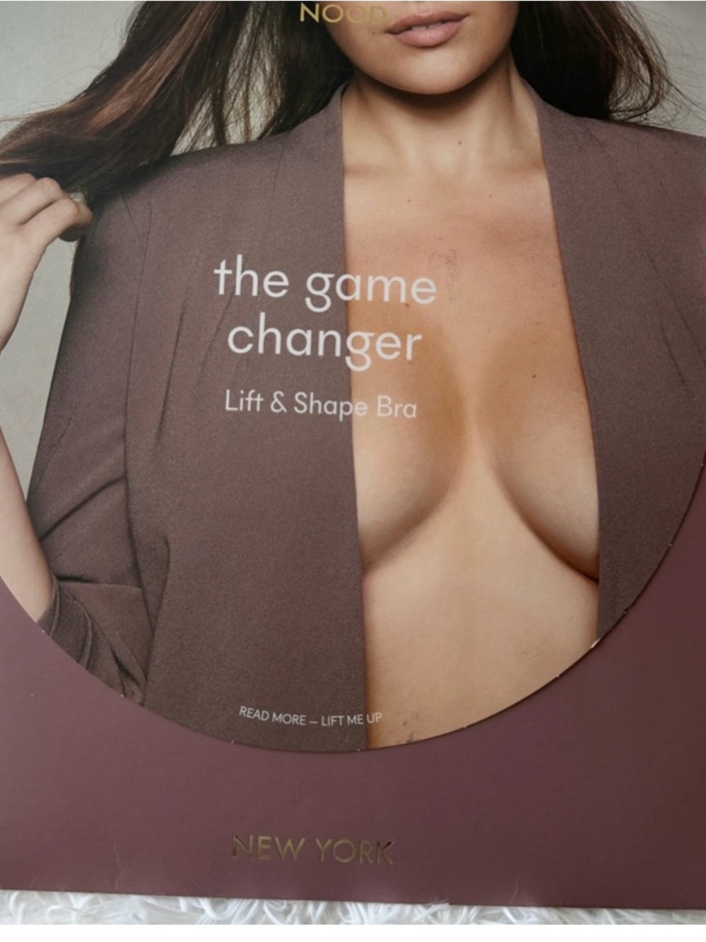 NOOD Nordstrom Lift & Shape Adhesive Bra Sz 2 NIB  - Soft Tan MSRP $49